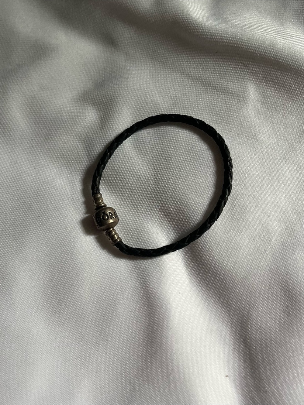 Black Braided Leather Pandora Bracelet